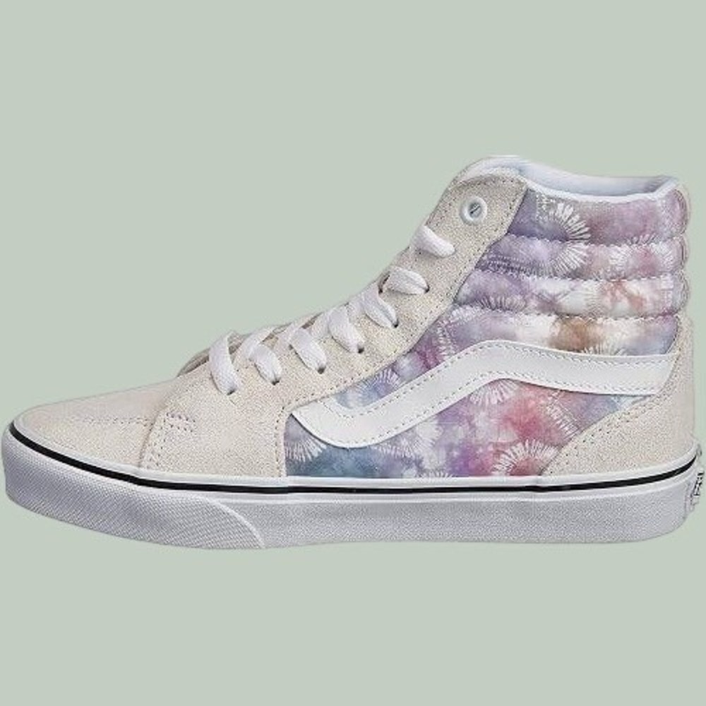 Vans Sk8-Hi Pastel Tie Dye Suede Canvas High Top Sneakers Beige Women's Size 6